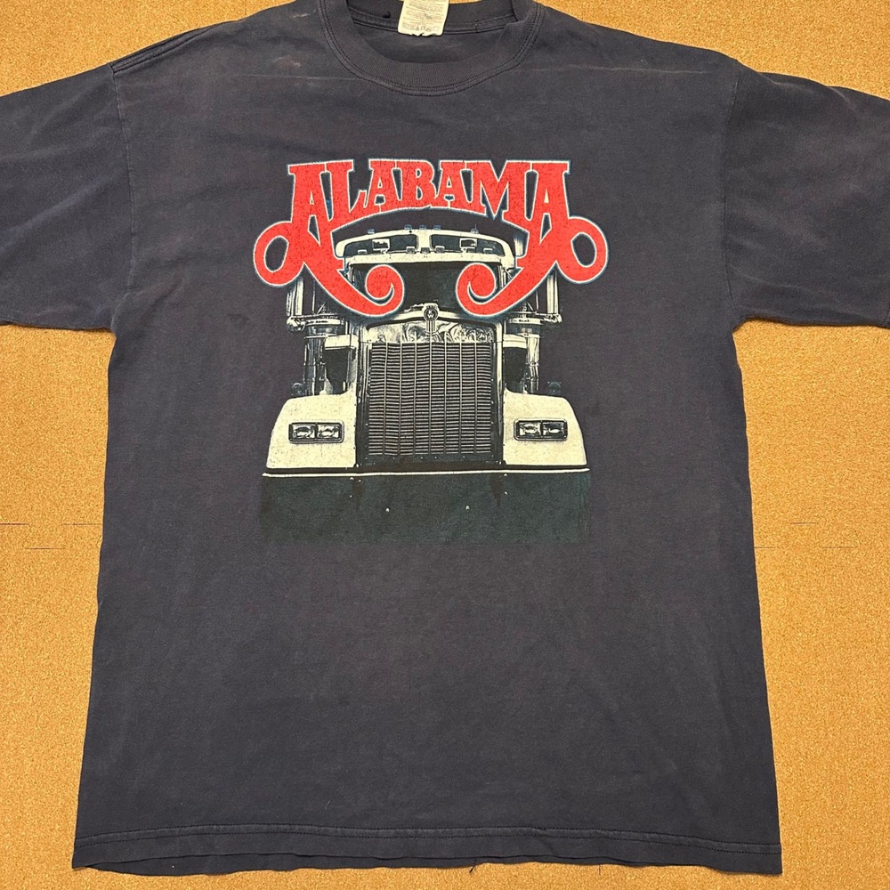 Jerzees Alabama Band T-Shirt Mens L Blue Vintage Semi Truck Country Music Tee